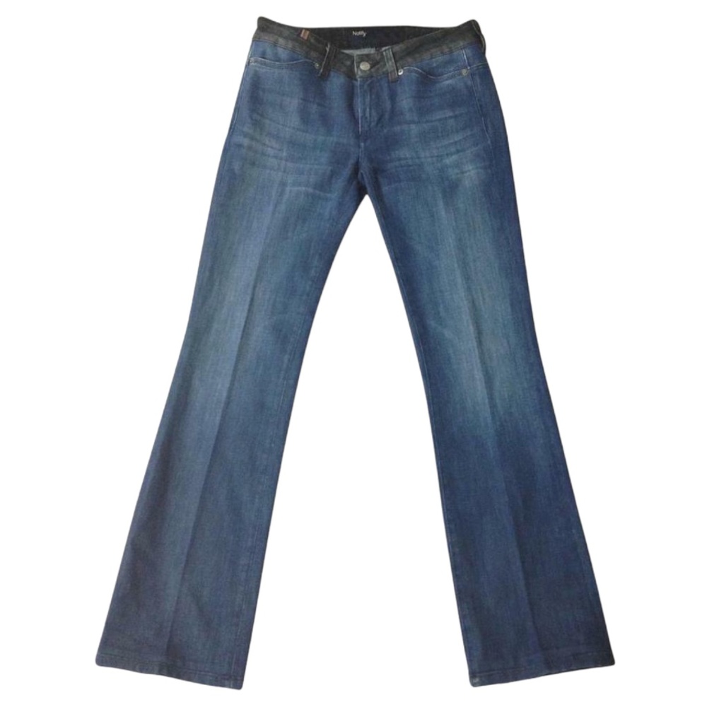 NOTIFY Denim Jean Blue Boot Cut Medium Black Trim Wash Sz 27